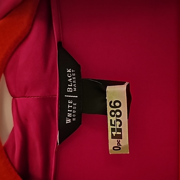 Fushia 100% silk White House Black Market with tie front. Sz 8. - Picture 2 of 2